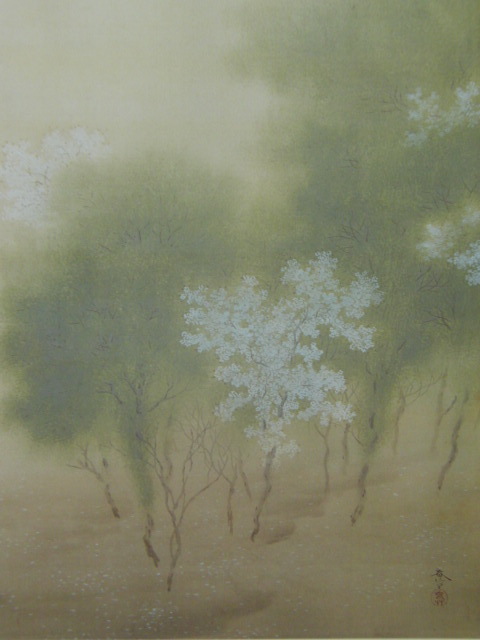 Shunso Hishida, [color primaveral], De un raro libro de arte enmarcado., Buen estado, Nuevo con marco, interior, primavera, Flores de cerezo, cuadro, pintura al óleo, Naturaleza, Pintura de paisaje
