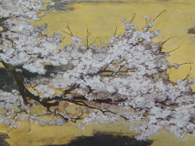 森武彦, [花 - 安魂曲], 来自罕见的装裱艺术收藏, 状况良好, 包含新框架, 内部的, 春天, 樱花, 绘画, 油画, 自然, 山水画