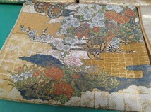 ● A 純金箔 24K 二重箔錦織 本金箔 泥摺箔 秀麗花車文 袋帯 金糸 錦糸 刺繍 正絹 逸品 高級 帯 豪華絢爛 まとめ 5点セット 中古 現状品 ③_画像2