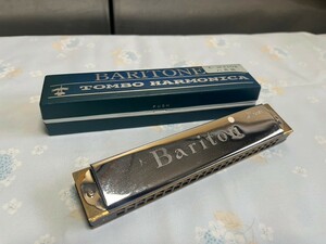 0 (F) Tombo dragonfly . sound harmonica BARITONE C style is length style 21 hole No.1821 C MAJOR case attaching secondhand goods ④