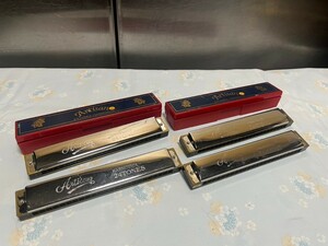 ○ (P) ARTISAN 複音ハーモニカ 24TONE 4本 A / C調 24穴 ハードケース2点付属 中古品 ④