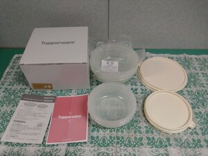 * [ boxed unused goods ]Tupperware Japan tapper wear handy ball gift 600ml×2 300ml×2 preservation container tapper container round ③