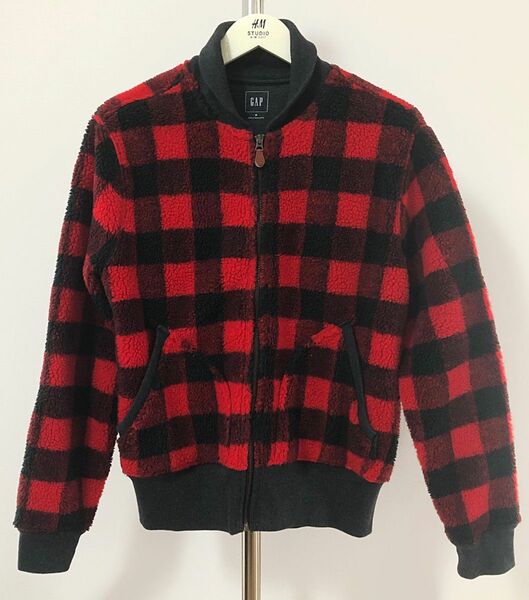 【USED】GAP ギャップ ボアフリース ジャケット ブロックチェック M