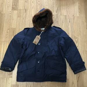 【極美品】TENDERLOIN テンダーロイン T-9 ムートン フライトジャケット size 44 ネイビー NAVY コットンピケ ムートン キムタク 木村拓哉