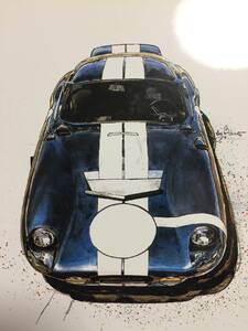 【正規品 絶版】Bowイラスト ポストカード シェルビー コブラ デイトナクーペ カーマガジン Shelby Cobra Daytona Coupe 絵葉書 旧車 絵