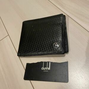 ダンヒル dunhill 二つ折り財布 レザー カードケース コインケース 財布 Wallet 黒 ブラック メンズ H