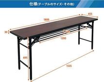 [訳あり：傷・汚れあり]会議テーブル［高脚　ホワイト］折り畳み式　長机　折りたたみ会議デスク 木目　会議机　長机　ミーティングテーブ_画像10