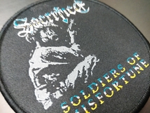 SACRIFICE 丸形 刺繍パッチ ワッペン soldiers of misfortune / slayer metallica voivod whiplash sodom kreator destruction_画像2