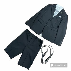 walts by BEAMS DESIGN Kids формальный выставить верх и низ жакет укороченные брюки рубашка галстук фирма глава подтяжки чёрный 130