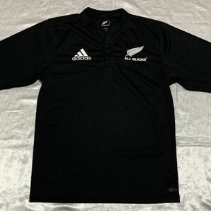 【送料無料 値下げ交渉歓迎】アディダスオリジナルス オールブラックス公式ラガーシャツ ラグビーニュージーランド代表 古着 黒ジャージの画像1