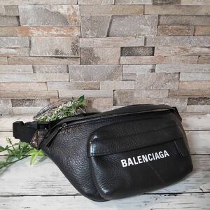 1円【ほぼ未使用！】BALENCIAGA バレンシアガ ボディバッグ ウエストポーチ ショルダーバッグ ブラック 黒 エクスプローラー レザー