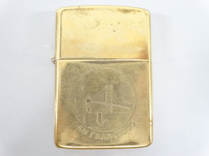 ZIPPO ジッポ SOLID BRASS ソリッドブラス 1932 1986 ダブルイヤー SAN FRANCISCO サンフランシスコ ゴールド 金 オイル ライター USA