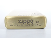 2004年製 ZIPPO ジッポ BRASS LUCKEY STRIKE ラッキーストライク ブラス インディアン ゴールド 金 オイル ライター USA 2面加工_画像6