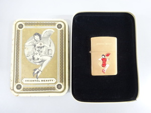 新品 未使用品 1996年製 ZIPPO ジッポ SOLID BRASS ソリッドブラス ORIENTAL BEAUTY オリエンタルビューティー ゴールド 金 ライター