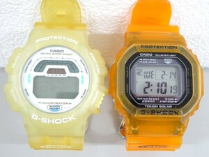 ジャンク 2点セット まとめて CASIO カシオ G-SHOCK グライド DW-8700 タフソーラー GL-230 オレンジ スケルトン メンズ ラバー 腕時計