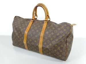 LOUIS VUITTON ルイ ヴィトン キーポル 50 M41426 モノグラム ボストン バッグ レザー 茶 ブラウン