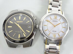 ジャンク 2点セット まとめて SEIKO セイコー チタニウム 7B24-0AD0 電波ソーラー V181-0AD0 ソーラー メンズ 腕時計