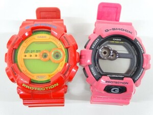 ジャンク 2点セット まとめて CASIO カシオ G-SHOCK HYPER COLLARS ハイパーカラーズ GD-100HC G-LIDE GLS-8900 デジタル メンズ 腕時計