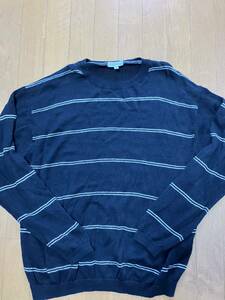 BEAUTY&YOUTH long sleeve summer sweater size XL black / white border 