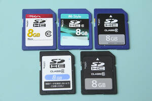 8GB SDHC カード　●5枚セット●