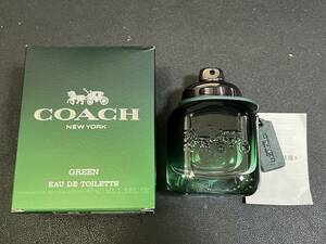 【ほぼ未使用】COACH　コーチ　NEW YORK　ニューヨーク　GREEN　コーチマングリーン　オードトワレ　香水　メンズ　フランス製　40ml