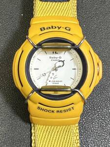 バンド汚れ 動いているけどジャンク 古そう G-SHOCK CASIO カシオ 時計 BABY-G イエロー BG-30　1799