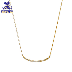 ★ Почти красивые товары ★ Ахке Арчер Живян U -Necklace K18/Diamond D0.10ct Длина 38 см 1,5 г использовал a