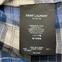 ▼大幅値下げ★SAINTLAURENTPARIS サンローランパリ　メンズ　チェックシャツ　ブルー　373257　サイズ39　中古A【辻屋質店A1139】_画像5