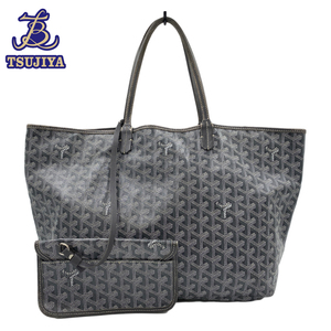 GOYARD ゴヤール　サンルイPM　トートバッグ　グレー　ポーチ付き　中古B【辻屋質店B2293】