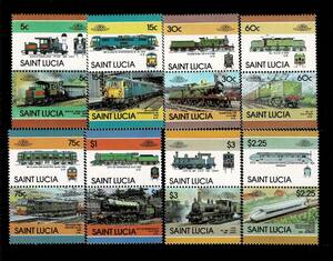 セントルシア 1986年 蒸気機関車切手１６種セット