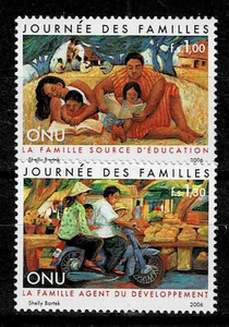 国連ジュネーブ 2006年 国際家族の日切手セット