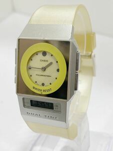 CASIO カシオ DUAL TIME デュアルタイム FS-01 可動品　腕時計 ステンレススチール クォーツ稼働品 昭和レトロ