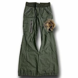 00s G.O.A Parachute Flared Cargo Pants ゴア ミリタリー フレア カーゴパンツ Goa l.g.b ifsixwasnine kmrii share spirit Archive rare