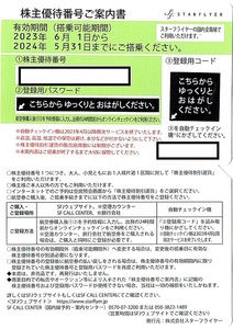 スターフライヤー　株主優待券　50％割引券　2枚set　〜5組迄　2024年5月末迄有効　メール送付可