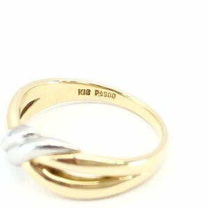 K18 Pt900 コンビ デザイン リング 指輪 約3.8g 約12号 18金 18K プラチナ 白金 ゴールド GOLD 貴金属 刻印 アクセサリーの画像5
