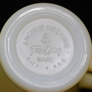 ファイヤーキング マグ イエロー Dハンドル 耐熱 ミルクガラス パステルカラー コーヒー アメリカ製 ビンテージ カップの画像4