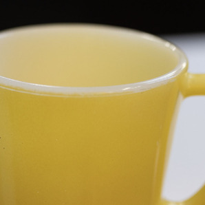ファイヤーキング マグ イエロー Dハンドル 耐熱 ミルクガラス パステルカラー コーヒー アメリカ製 ビンテージ カップの画像7