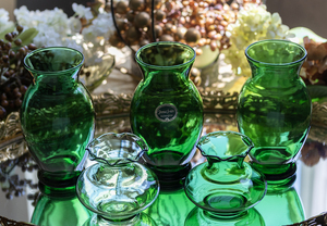 1950年～ ファイヤーキング フォレストグリーン 大小 花瓶 ５個セット ベース 花器 グリーン ビンテージ アメリカ まとめ売り
