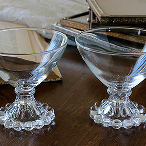 美品！ ファイヤーキング ブーピー シャーベットグラス ２個セット 酒 デザートグラス ビンテージ カクテルグラス アメリカ ビーズの画像1