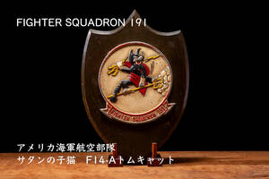 USNAVY FIGHTER SQUADRON 191　アメリカ海軍航空部隊　サタンの子猫　盾　紋章　F14-Aトムキャット　トップガン　トムクルーズ