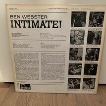 オランダモノ　Ben webster INTIMATAE! LP レコード　ベンウェブスター　mono jazz club series fontana_画像2