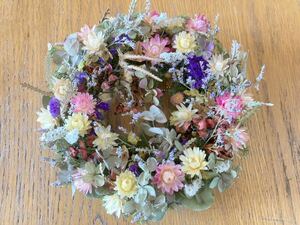 Handmade* hand made * dry flower *** lease * ornament * wall decoration *. skill * purple . flower natural botanical wreath***