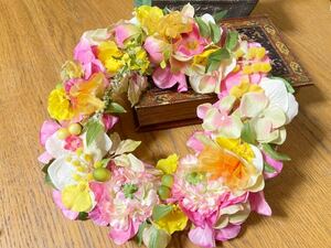 Handmade◆ハンドメイド◆リース◆original wreath◆壁飾り◆壁掛け◆春の訪れミモザのリース2＊＊＊