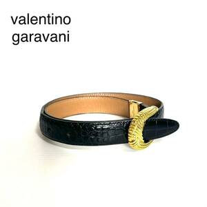 valentino garavani ヴァレンティノクロコ型押し ベルト 金具