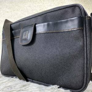 1円【美品】 ダンヒル dunhill ショルダーバッグク ロスボディ 斜め掛け ポシェット アルフレッド メンズ フラップ ウィンザー ロゴ メンズ