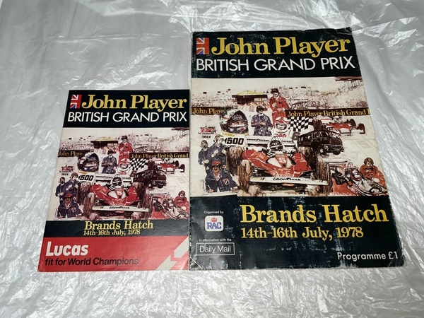 F1 1978年 イギリスGP 公式プログラム　　　フェラーリ マクラーレン JPSロータス ティレル　ハント　ラウダ ヴィルヌーブ