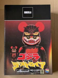 BE@RBRICK ゴジラVSデストロイア版 ゴジラ (メルトダウン：クリアオレンジVer.) 100％ & 400％ ベアブリック 国内正規 MEDICOM TOY