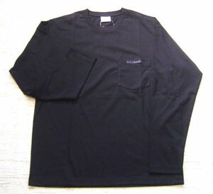 Columbia コロンビア ヤングストリート ワンポイント ポケット ロングスリーブ Tシャツ OMNI-SHADE 長袖 黒 L XE8889 メンズ