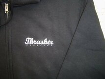 セール15% 送料無料 THRASHER スラッシャー TH96116 スウェット Since 1981 ロゴ ジップ パーカー 裏起毛 黒 XL メンズ レディース_画像3