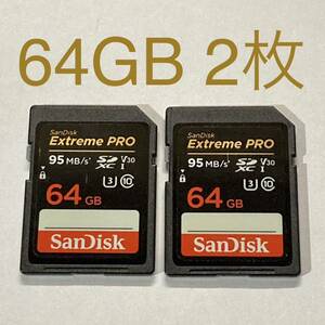 ★ 64GB 2枚セット SanDisk Extreme PRO SDXCカード ★ SDカード サンディスク エクストリームプロ 95MB/s 